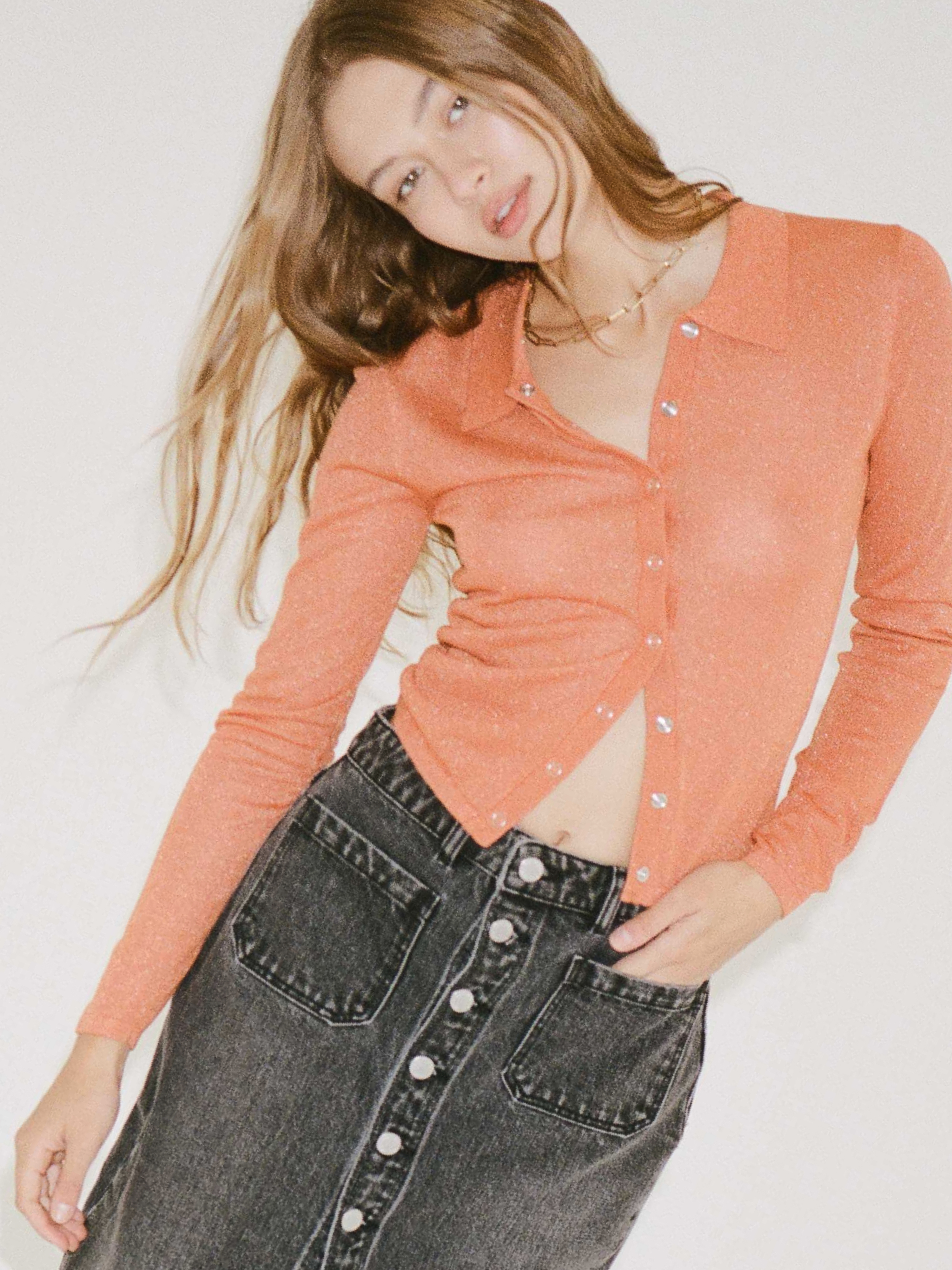 R42F02-168 CAROLINE LUREX KNIT RUST R43K03_063 SAILOR SKIRT WORN BLACK VINTAGE BLACK_1